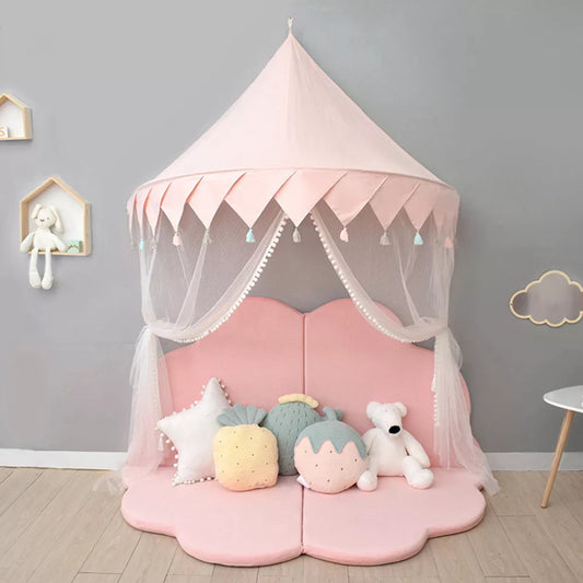 Kids Play Tipi Tent Pink Princess Castle Bedroom Decor