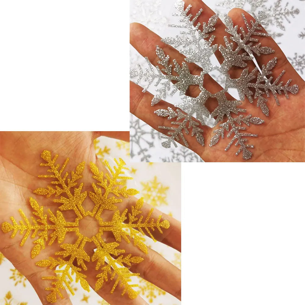 Glitter Effect Snowflake Electrostatic Window/Wall Sticker