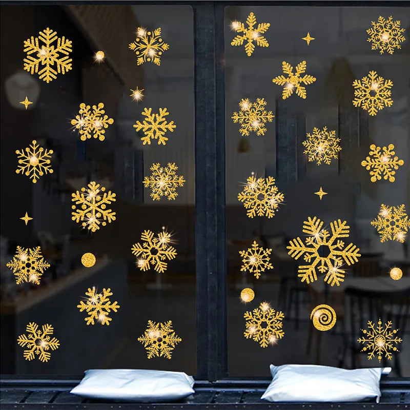 Glitter Effect Snowflake Electrostatic Window/Wall Sticker