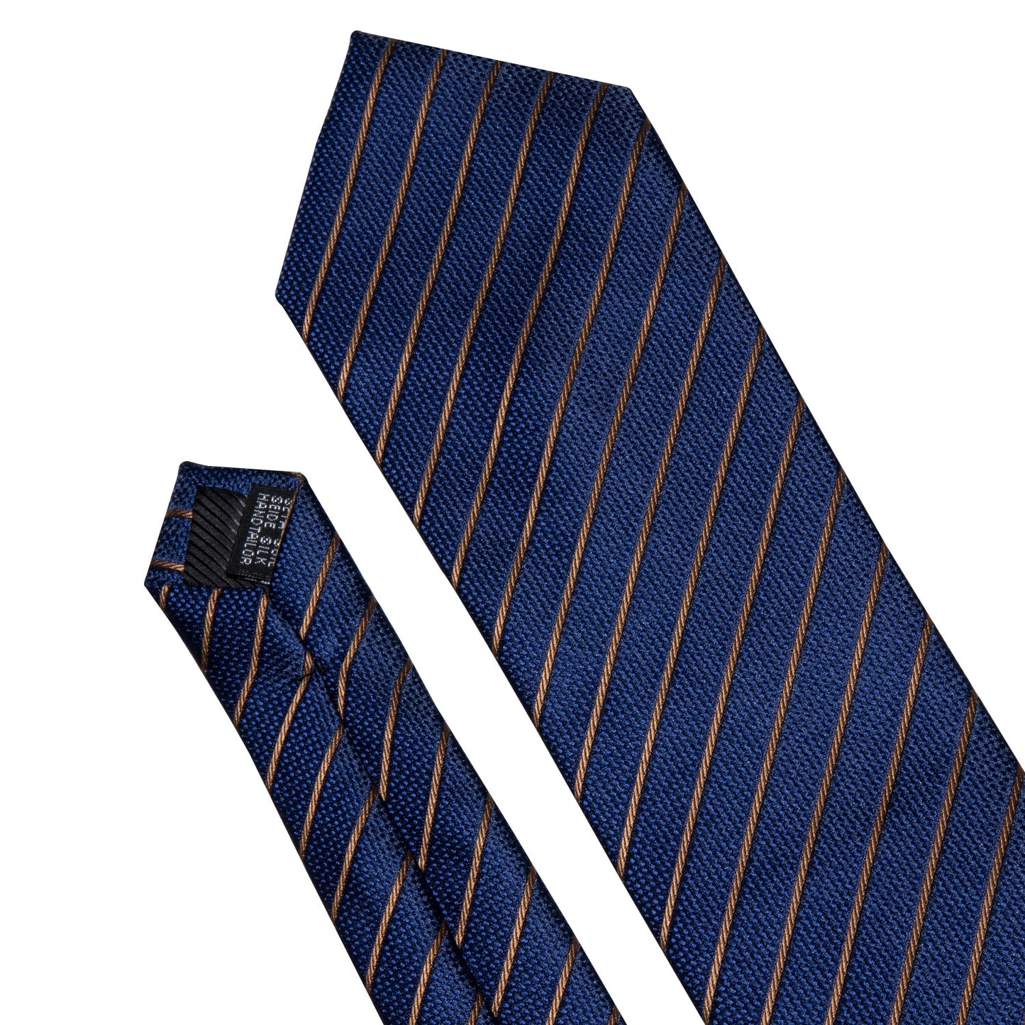 Gold Navy Striped Necktie For Men