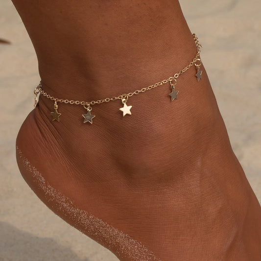 Women's Star Pendant Anklet