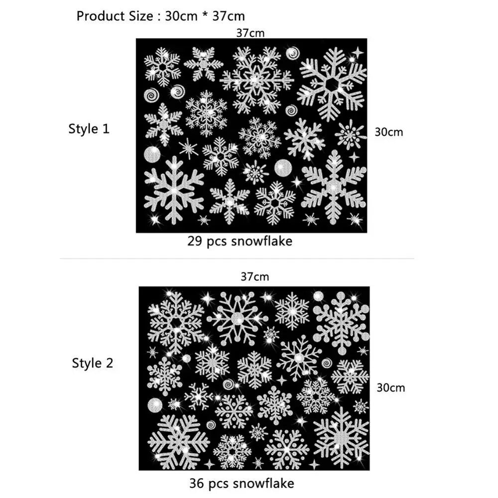 Glitter Effect Snowflake Electrostatic Window/Wall Sticker