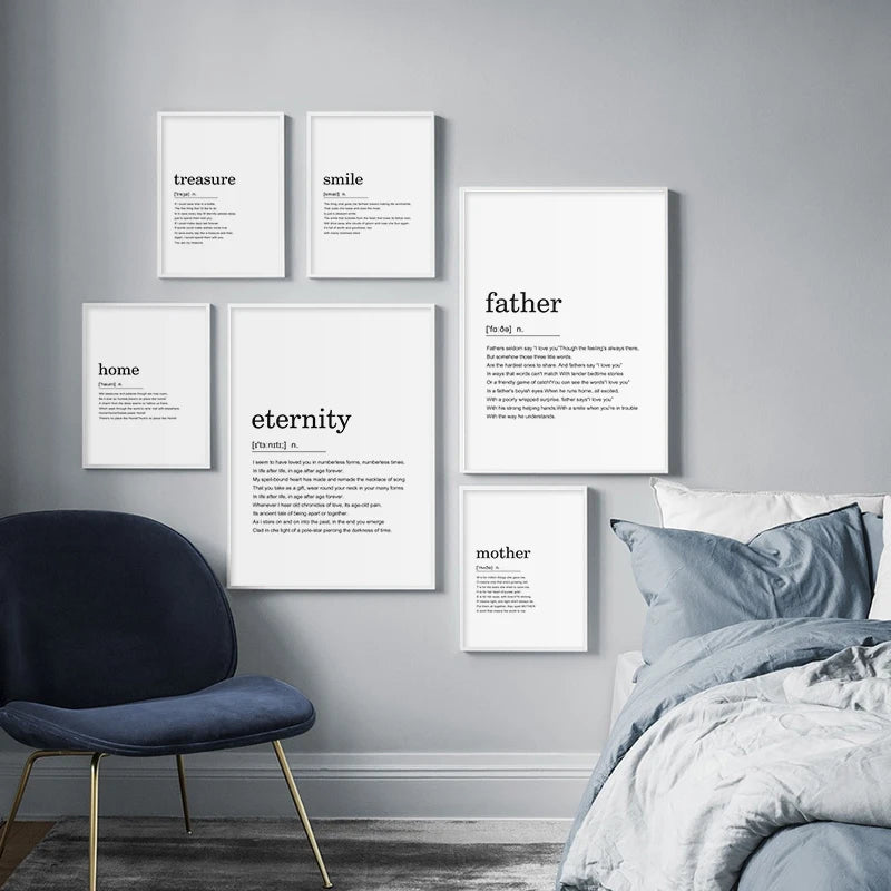 Family Definition Quotes Wall Canvas Home Decoration