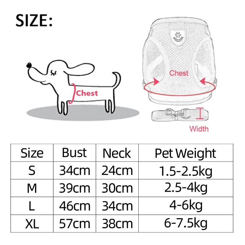 Polyester Adjustable Mesh Dog Harness
