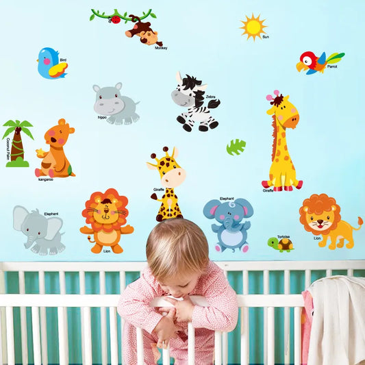 Jungle Animal Wall Stickers Children Bedroom decor