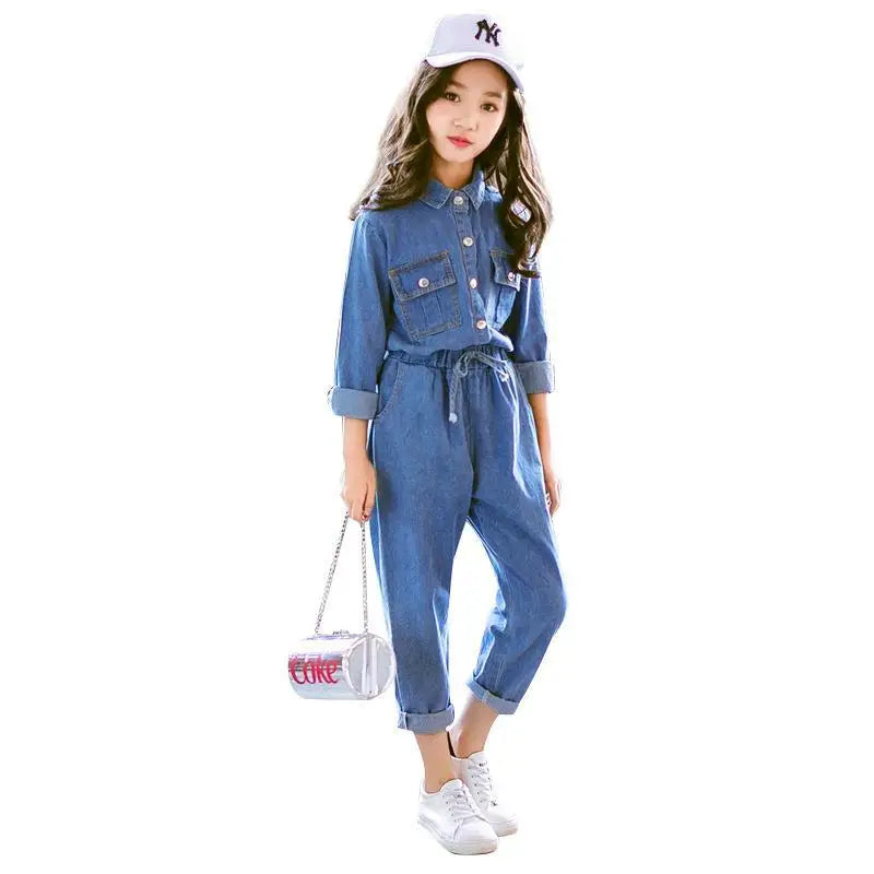 Girls Denim One Piece Outfit