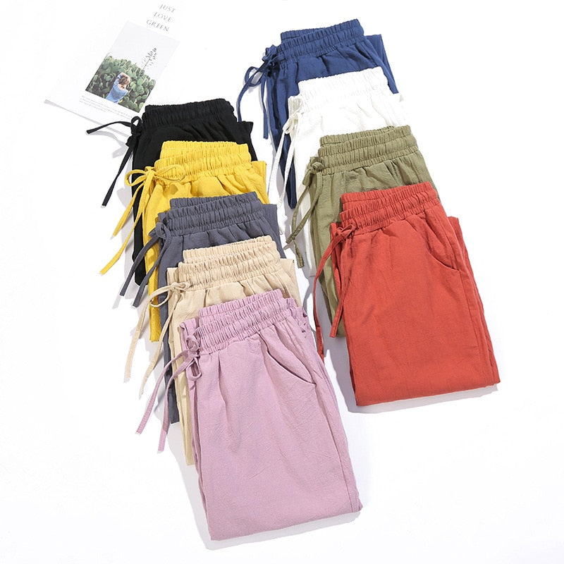 Ankle Length Casual Straight Pencil Solid Elastic Girls Pants