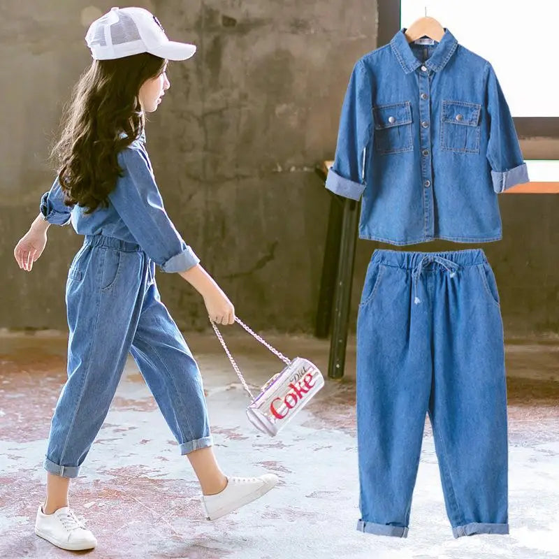 Girls Denim One Piece Outfit