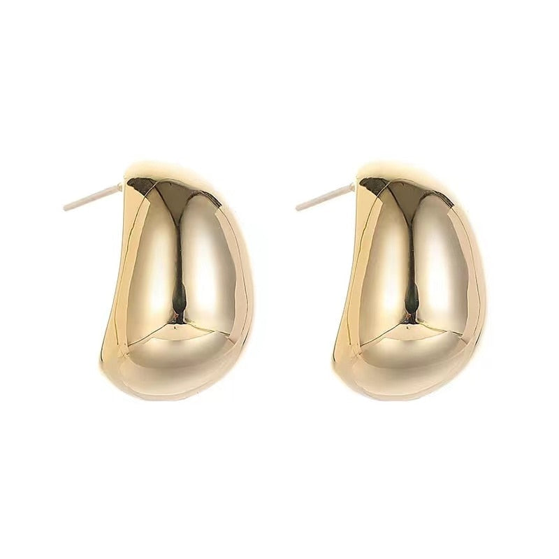 Copper Alloy Gold Color Drop Earrings