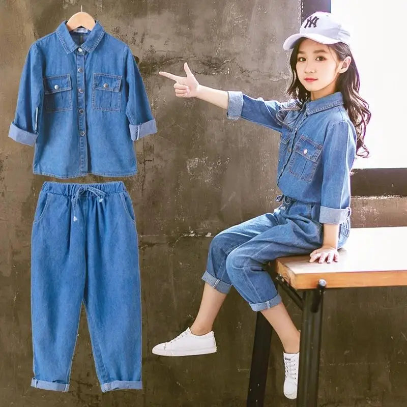 Girls Denim One Piece Outfit