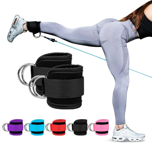 Double D-Ring Adjustable Neoprene Padded Cuffs Ankle