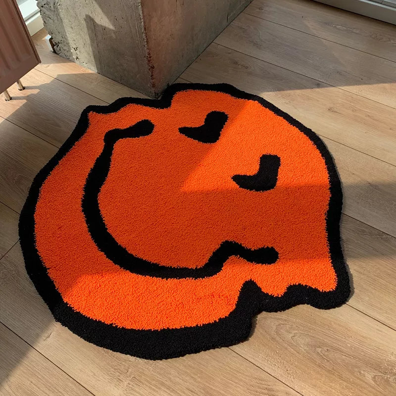 Swirly Smiling Plush Rug Bedroom/Bathroom Decor