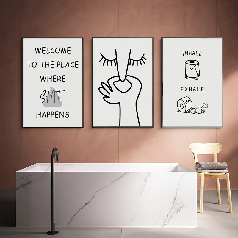 Abstract Funny Humor Bad Smell Bathroom Poster