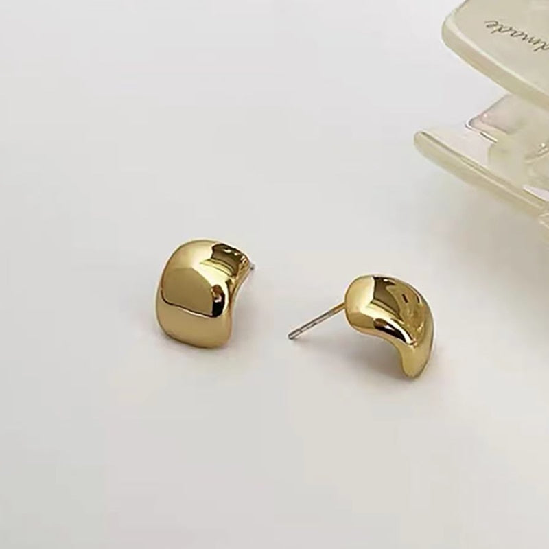 Copper Alloy Gold Color Drop Earrings