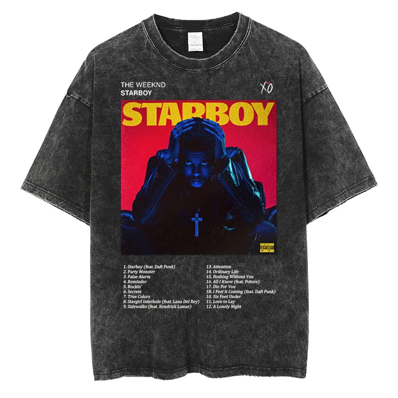 The Weeknd T Shirt Live At SoFi Stadium Graphic Tshirt Cotton Vintage Short Sleeve Tees Hip Hop Music fans Men Women Clothes