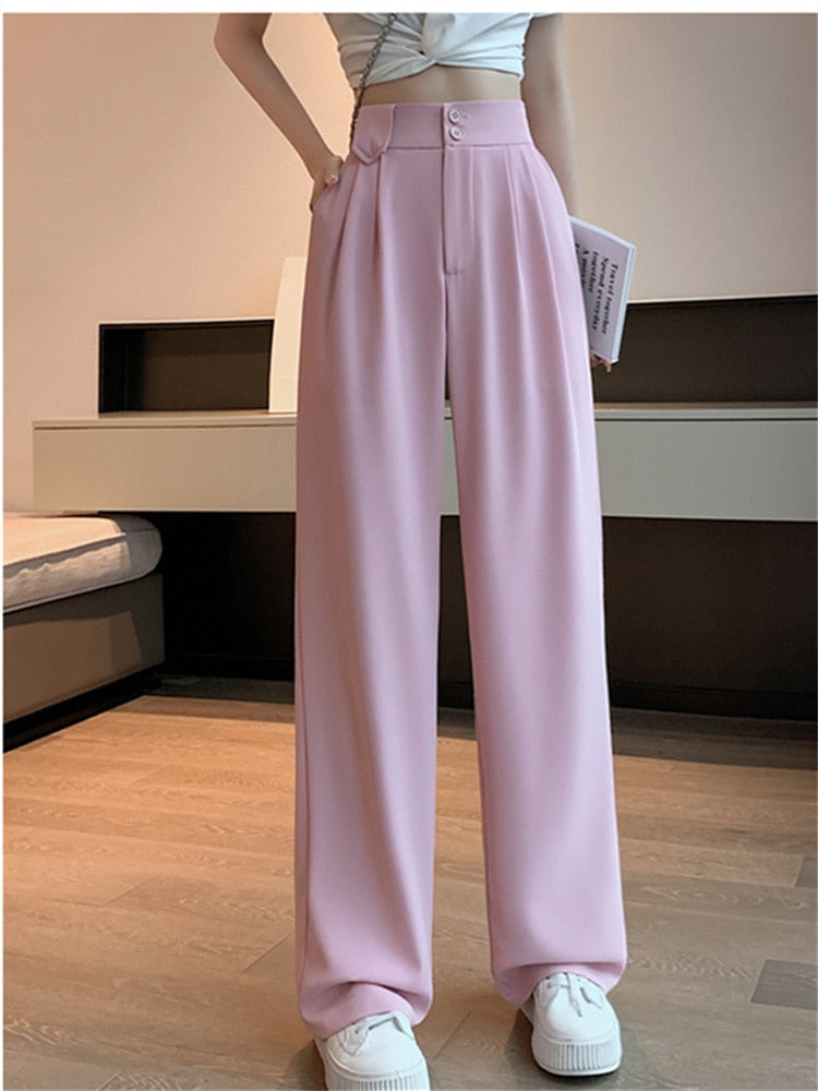 White High Waisted Pants for Women