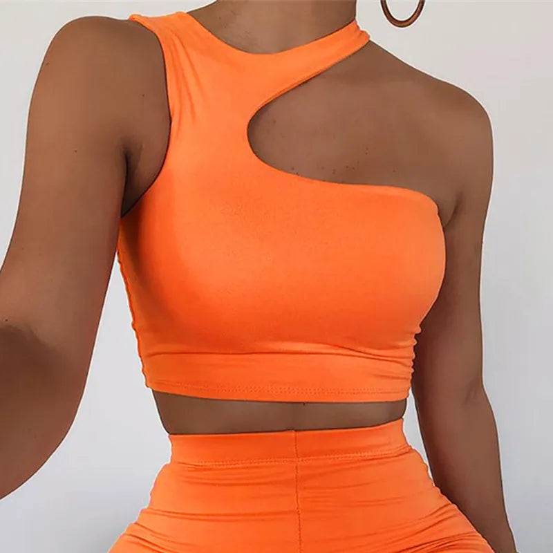 Women's One Shoulder Halter Top