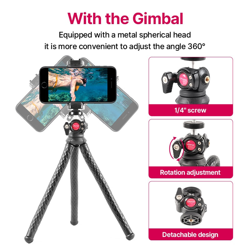 Octopus Tripods with 1/4 Screw Phone Mount