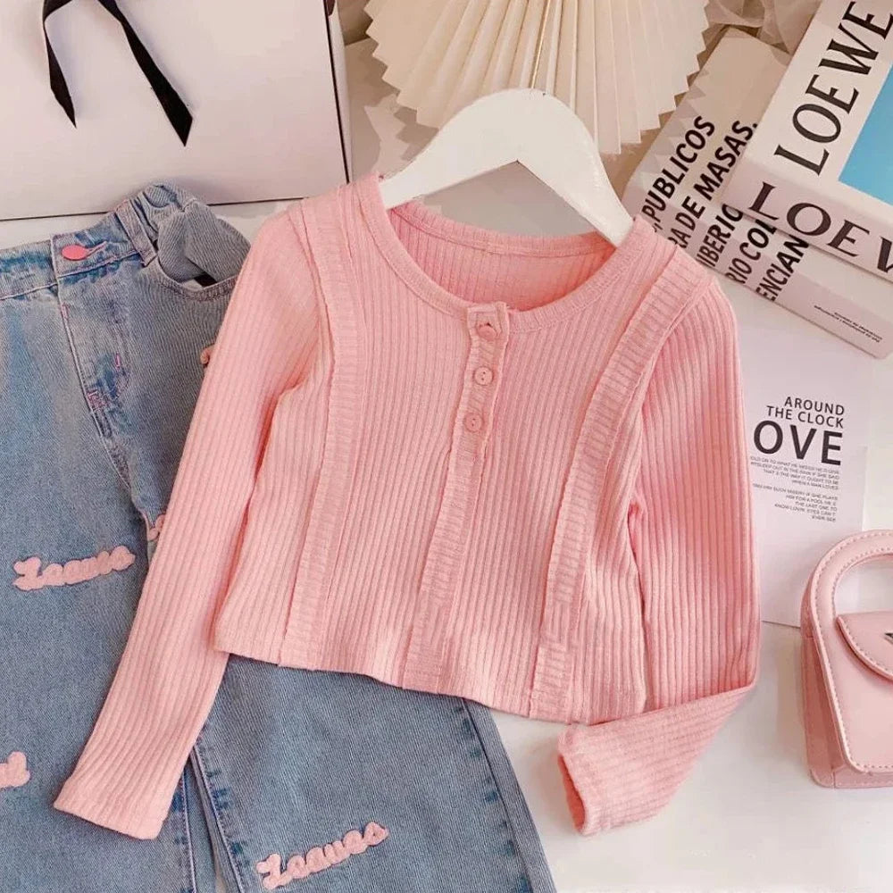 Girls Two Piece Knitted Top Set