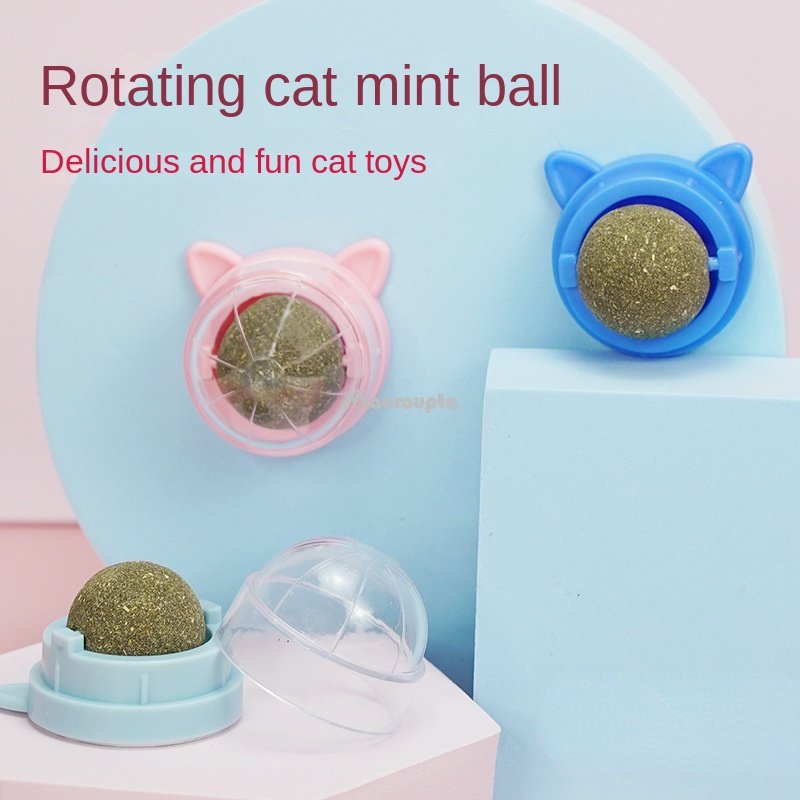 Natural Catnip Cat Wall Stick-on Ball Toy