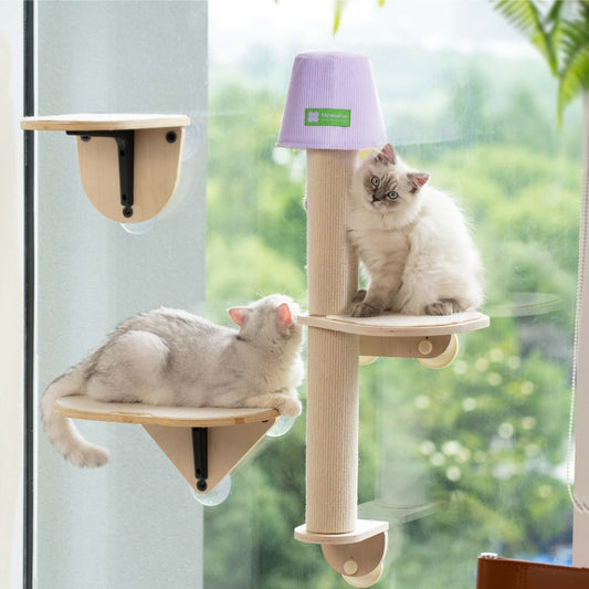 Wall Mounted Sisal Cat Scratching Post with Ledge